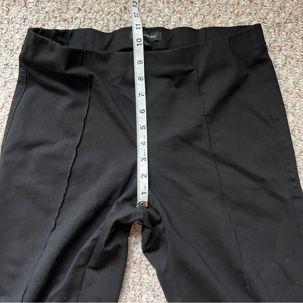Banana Republic black ponte pant pull on stretch women’s size large flaw - Picture 2 of 6